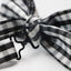 Mens Black & White Plaid Patterned Tinsel Bow Tie