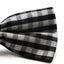 Mens Black & White Plaid Patterned Tinsel Bow Tie