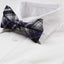 Mens Black, White & Purple Patterned Cotton Bow Tie