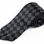 Mens Black & White Square Patterned 8cm Neck Tie