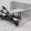 Mens Black & White Tarten Plaid Patterned Bow Tie