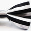 Mens Black & White Thick Horizontal Striped Patterned Bow Tie