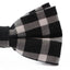 Mens Black & White Thick Plaid Double Layered Cotton Checkered Bow Tie