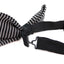 Mens Black & White Vertical Striped Knitted Bow Tie