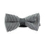 Mens Black & White Vertical Striped Knitted Bow Tie