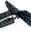 Mens Black With Light Blue Small Polka Dot Patterned Bow Ties