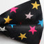 Mens Black With Multicoloured Stars Patterned Bow Tie