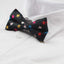 Mens Black With Multicoloured Stars Patterned Bow Tie