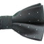 Mens Black With Silver Stars Matching Bow Tie & Pocket Square Set