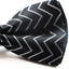 Mens Black With Silver Zig Zag Patterned Bow Tie