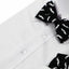 Mens Black With White Moustache Cotton Bow Tie & Pocket Square Set