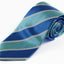 Mens Blue & Arctic Blue Striped Patterned 8cm Neck Tie