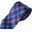 Mens Blue, Dark Pink & White Plaid Patterned 8cm Neck Tie