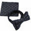 Mens Blue Denim With White Dots Cotton Bow Tie & Pocket Square Set