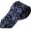 Mens Blue, Grey & Black Boho Paisley Patterned 8cm Neck Tie