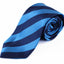 Mens Blue & Navy Thick Striped Patterned 8cm Neck Tie