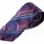 Mens Blue & Pink Stripes & Squares Patterned 8cm Neck Tie