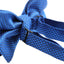 Mens Blue Plain Coloured Large Patterned Checkered Bow Tie