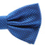 Mens Blue Plain Coloured Large Patterned Checkered Bow Tie