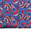 Mens Blue, Red & Silver Paisley Silk Pocket Square