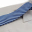 Mens Blue Striped 8cm Patterned Neck Tie