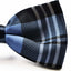 Mens Blue Tarten Plaid Patterned Bow Tie
