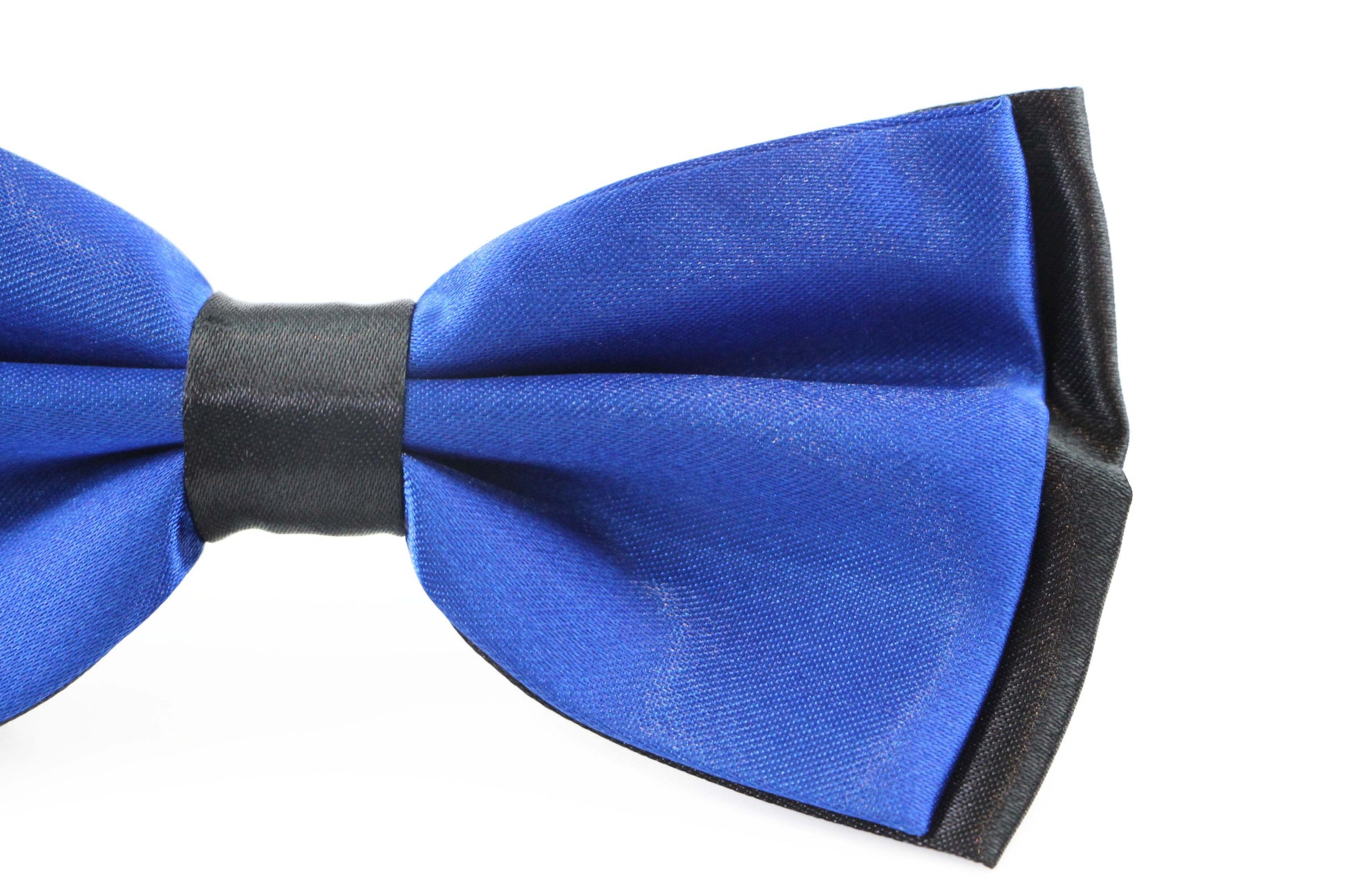 Mens Blue Two Tone Layered Bow Tie