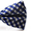 Mens Blue, White & Black Checkered Cotton Bow Tie