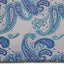 Mens Blue & White Paisley Silk Pocket Square