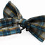 Mens Blue & White Tarten Patterned Bow Tie