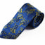 Mens Blue & Yellow Gold Paisley Patterned 8cm Neck Tie