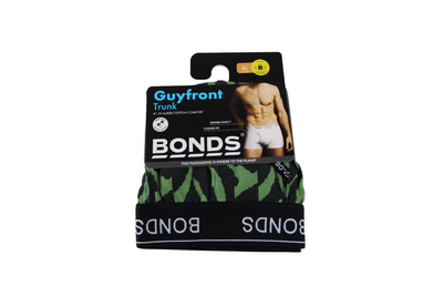 Mens Bonds Guyfront Trunks Underwear Green/Black Camouflage