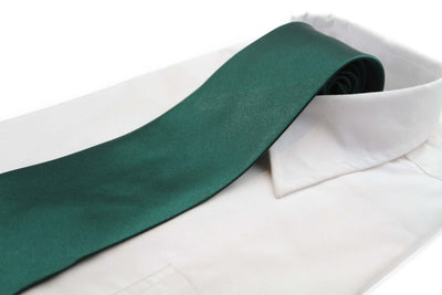 Mens Bottle Green Classic 10cm Plain Neck Tie