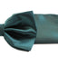 Mens Bottle Green Plain Coloured Checkered Bow Tie & Matching Pocket Square Set