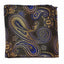 Mens Bronze & Blue Paisley Silk Pocket Square