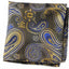 Mens Bronze & Blue Paisley Silk Pocket Square