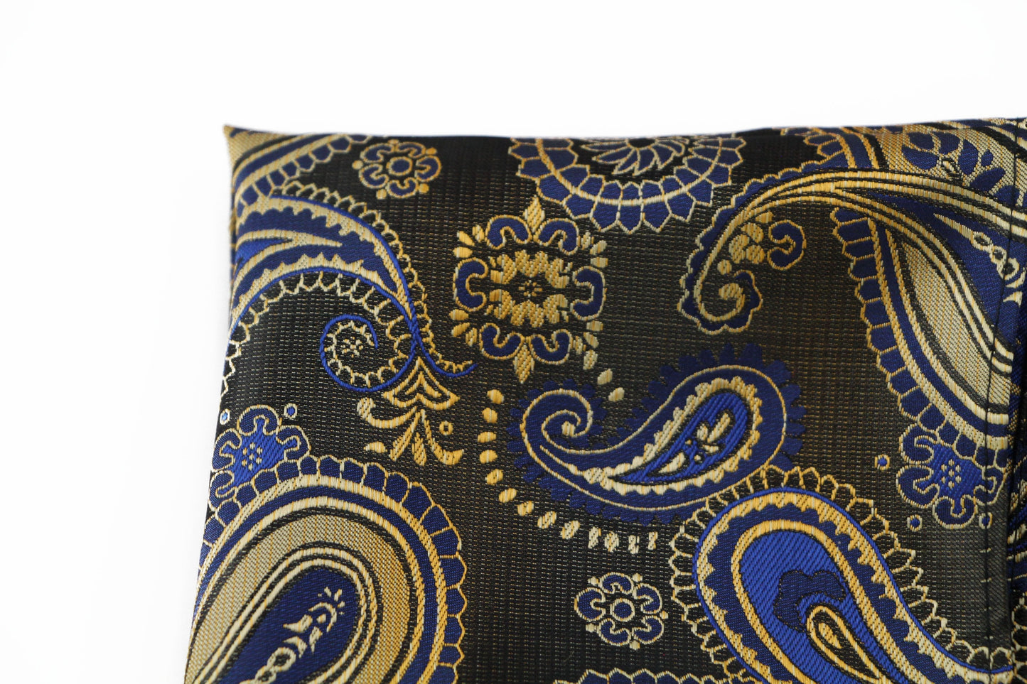 Mens Bronze & Blue Paisley Silk Pocket Square