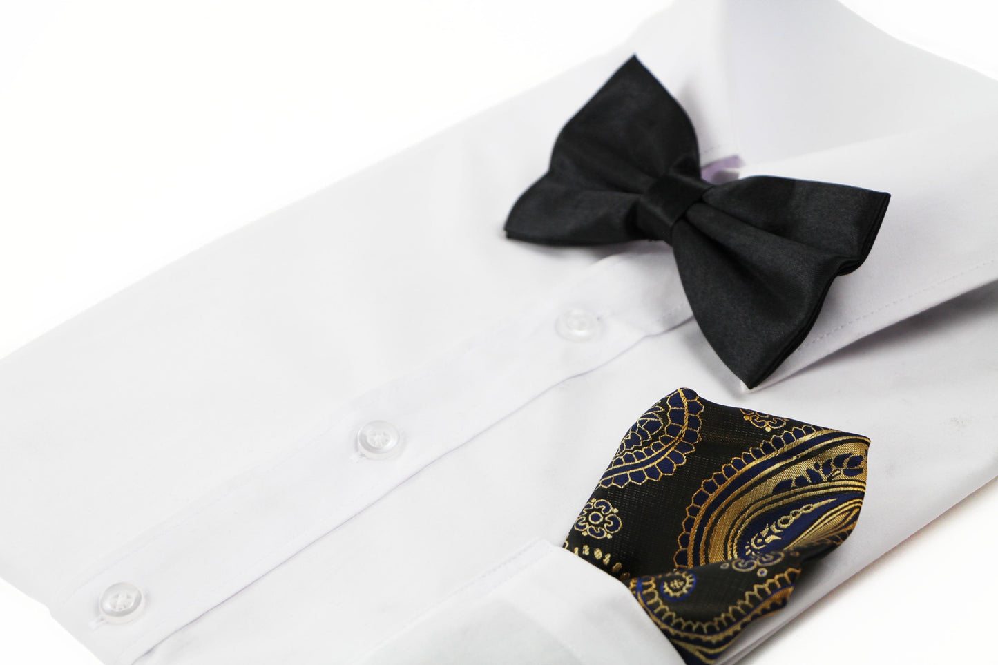 Mens Bronze & Blue Paisley Silk Pocket Square