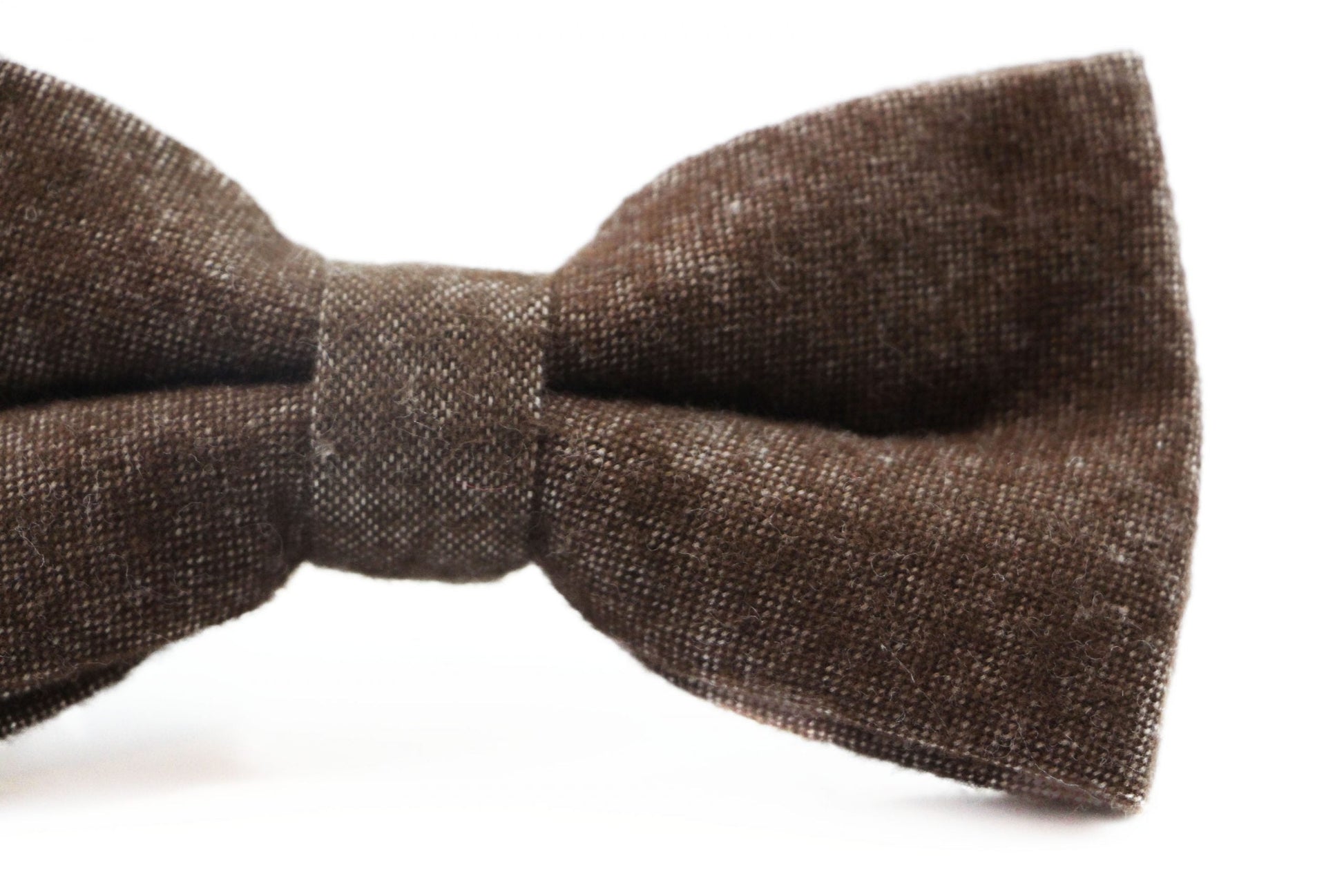 Mens Brown Denim & Burgundy Trim Cotton Bow Tie & Pocket Square Set