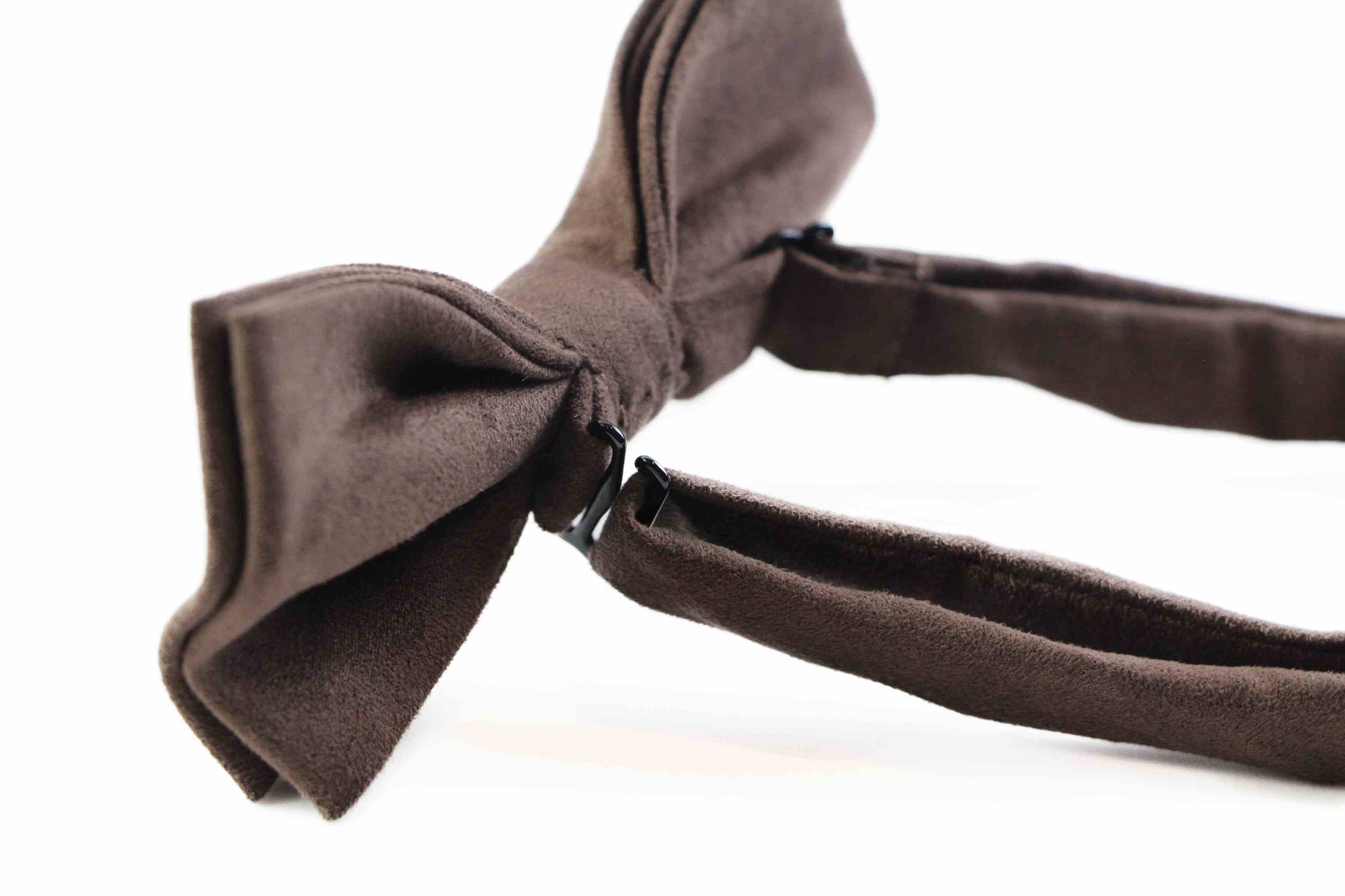 Mens Brown Velvet Plain Colour Bow Tie