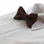 Mens Brown Velvet Plain Colour Bow Tie
