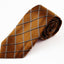 Mens Burnt Orange, Grey And Black Striped 8cm Patterned Neck Tie