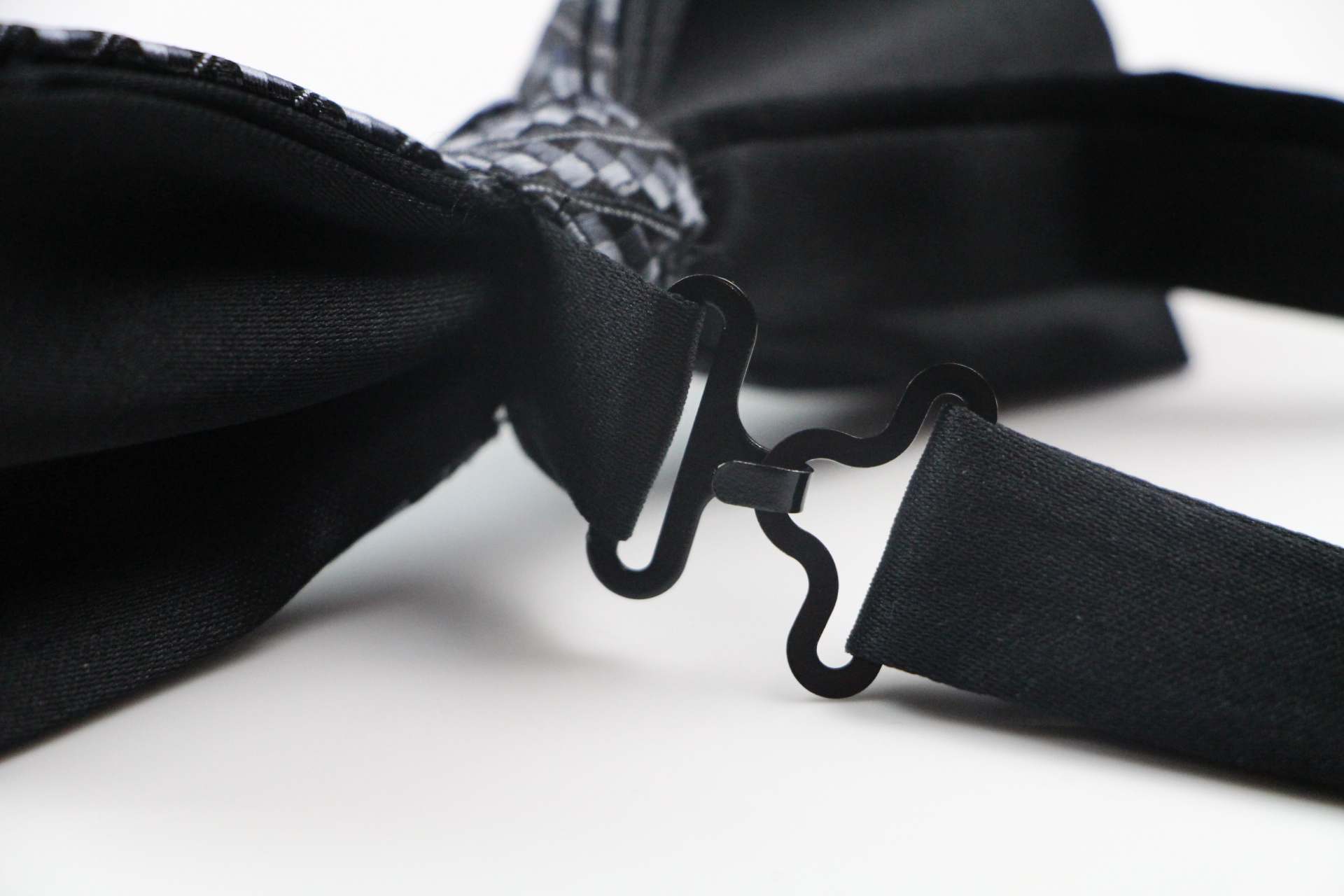 Mens Charcoal Shaded Squares Patterned Bow Tie