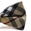 Mens Cream Plaid Patterned Bow Tie