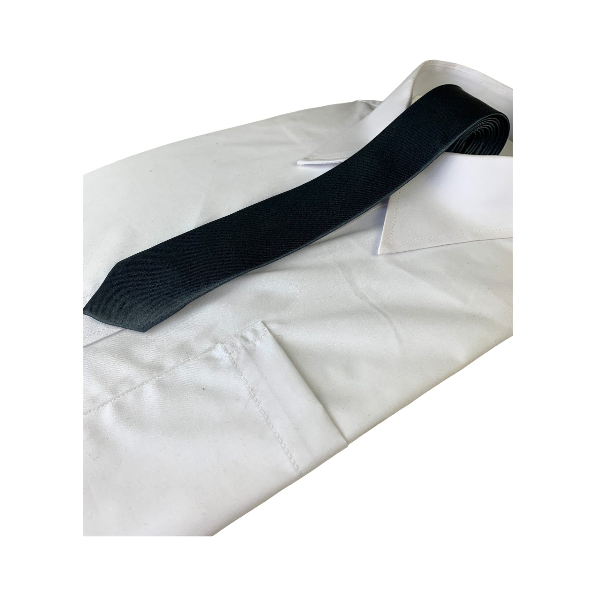 Mens Dark Grey 5cm Skinny Plain Neck Tie