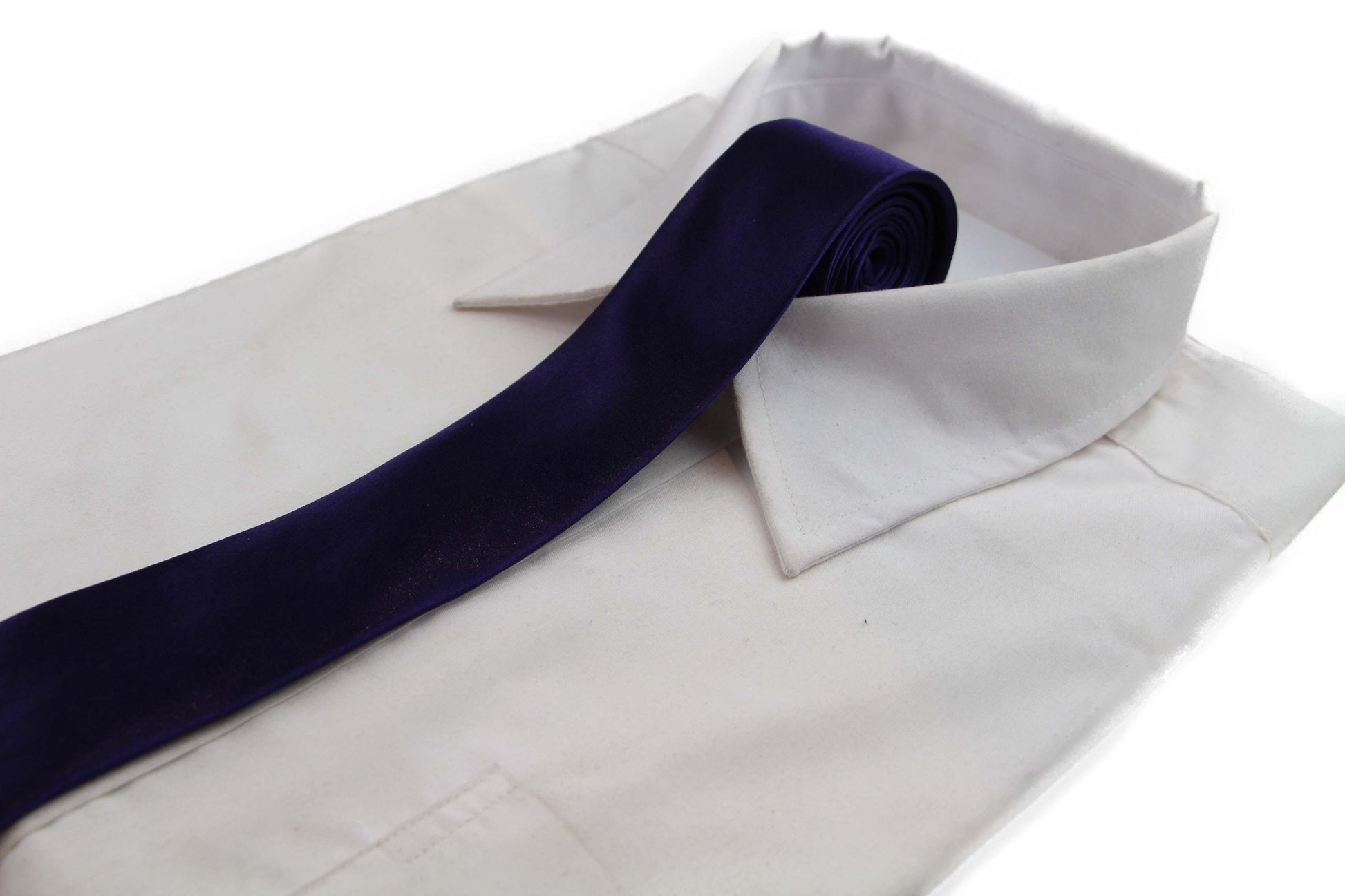 Mens Dark Purple 5cm Skinny Plain Neck Tie