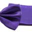 Mens Dark Purple Plain Coloured Checkered Bow Tie & Matching Pocket Square Set