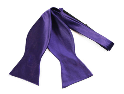 Mens Dark Purple Self Tie Bow Tie