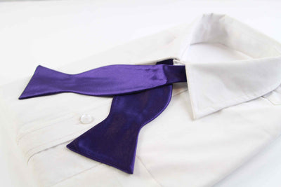 Mens Dark Purple Self Tie Bow Tie
