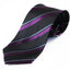 Mens Dark Purple Striped Patterned 8cm Neck Tie